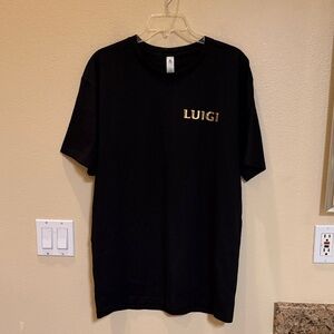 Luigi Black and Gold Men's Short Sleeve Tee